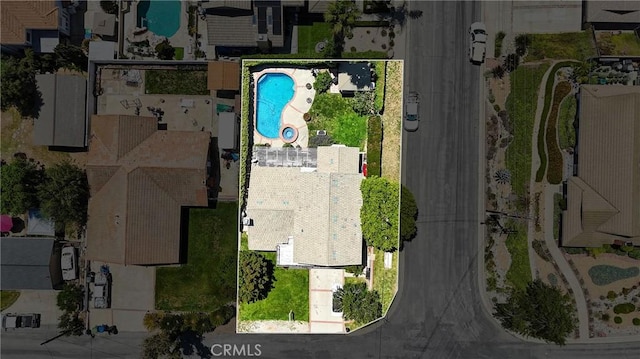 160 Summit Rd, La Verne, CA 91750 - aerial view of property and surrounding area featuring a pool and property parcel outlined