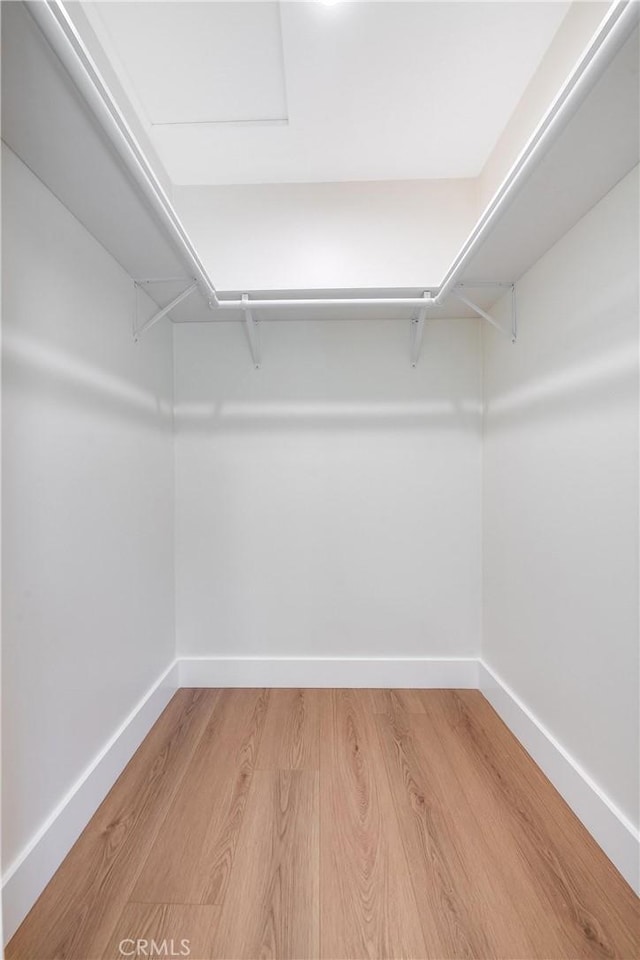 spacious closet with light wood-style floors