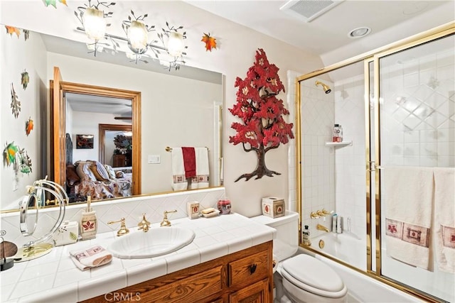 145 Pheasant Run, Lake Arrowhead, CA 92352 - ensuite bathroom featuring vanity and combined bath / shower with glass door