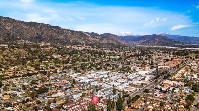 property view of mountains with a residential view