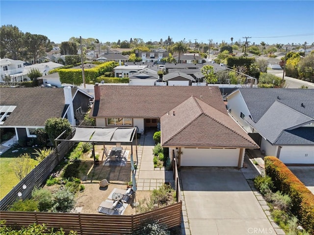 drone / aerial view with a residential view