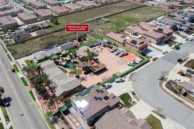 birds eye view of property featuring a residential view