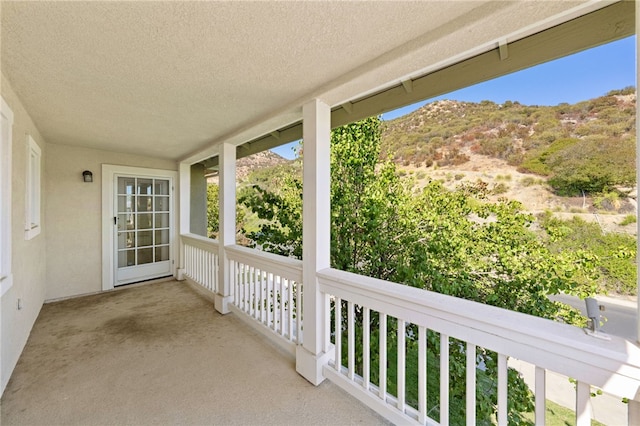 balcony with a mountain view