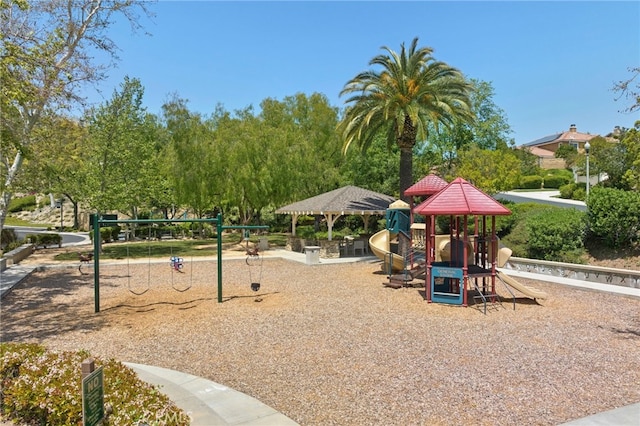 view of community jungle gym