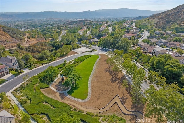 aerial view with a residential view and a mountain view