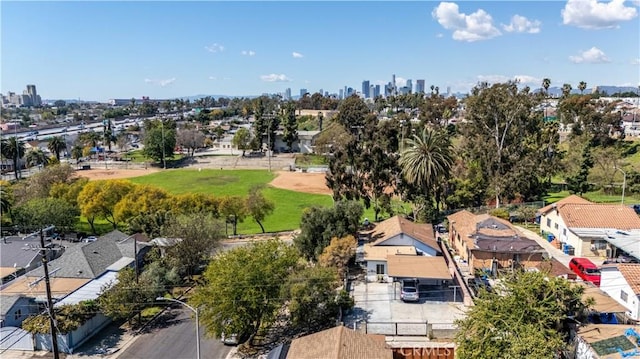 birds eye view of property featuring a view of city