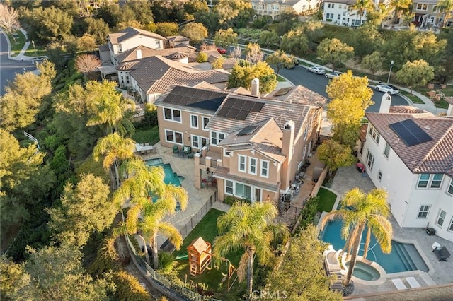 aerial view featuring a residential view