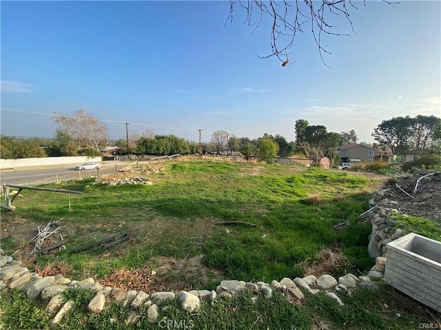 view of yard featuring fence