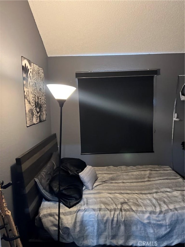 bedroom featuring vaulted ceiling