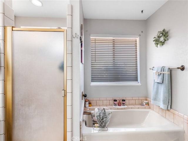 20312 Eyota Rd, Apple Valley, CA 92308 - bathroom featuring a garden tub and a stall shower
