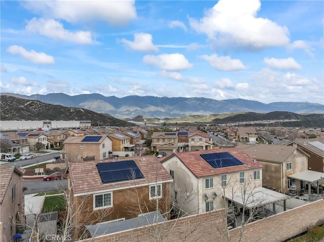 mountain view with a residential view