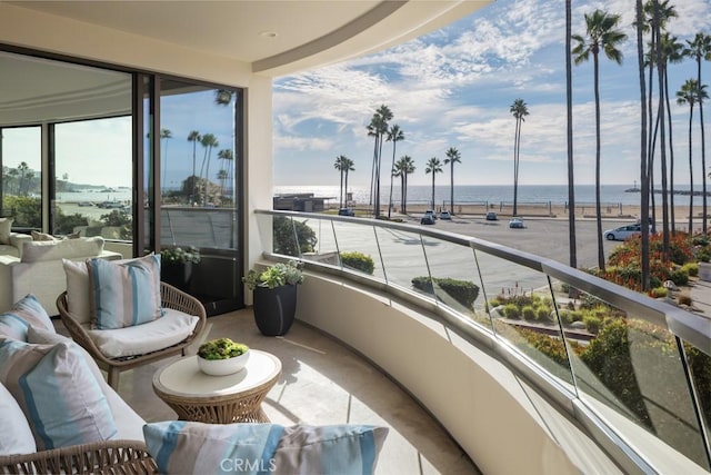 balcony with a water view