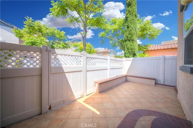 view of patio featuring a fenced backyard