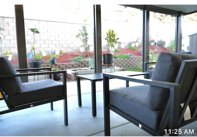 interior space featuring outdoor dining space