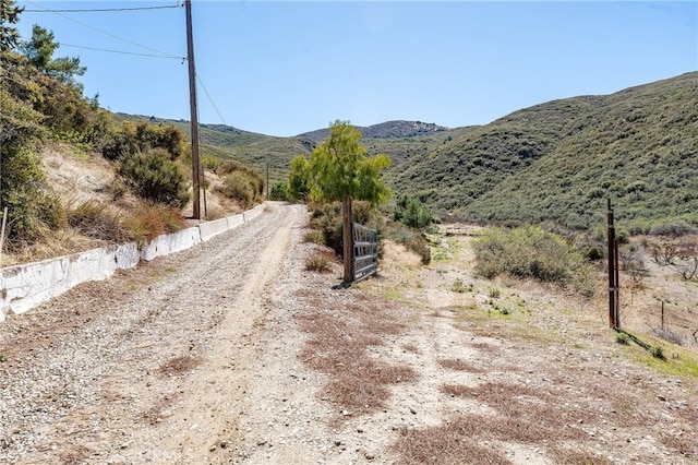 view of street with a mountain view