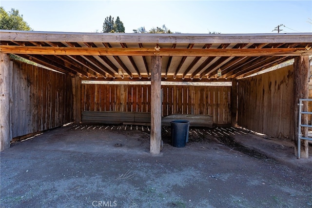 view of patio with an outdoor structure