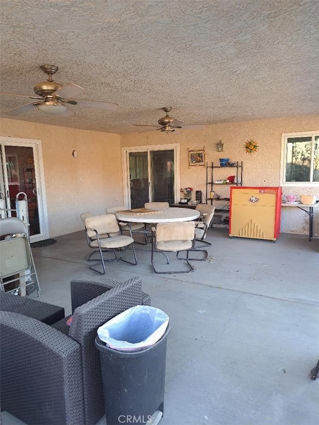 19010 Waseca Rd, Apple Valley, CA 92307 - view of patio with outdoor dining space and a ceiling fan