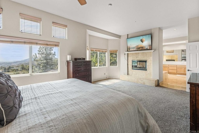 14797 Wild Colt Pl, Jamul, CA 91935 - carpeted bedroom with a fireplace and ensuite bath