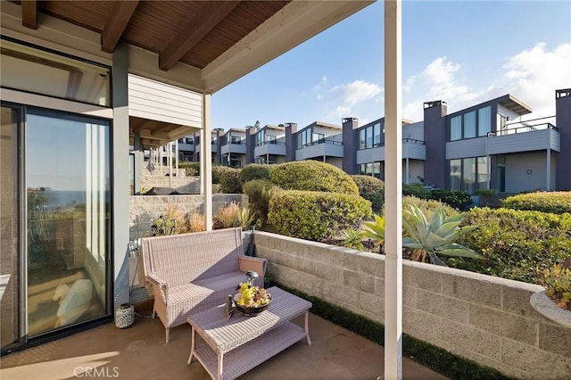 balcony featuring a residential view