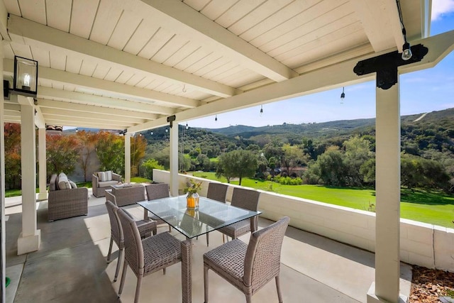 view of patio featuring outdoor dining area and outdoor lounge area