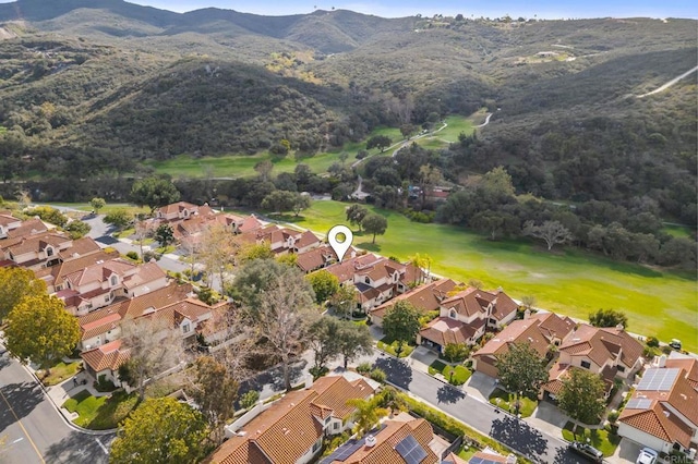 birds eye view of property featuring a residential view and a mountain view