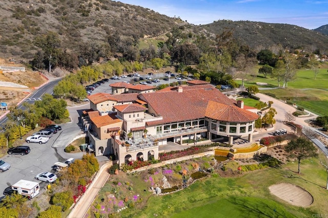 aerial view with a mountain view