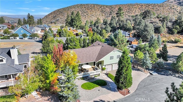 bird's eye view with a residential view and a mountain view