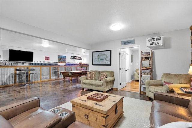living area with billiards