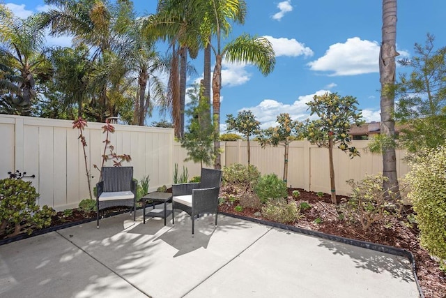 view of patio / terrace featuring a fenced backyard