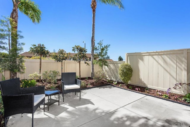 view of patio with a fenced backyard