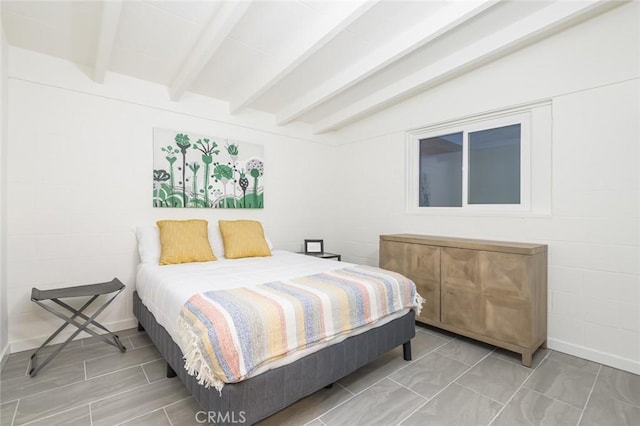 22470 Fawnridge Dr, Palm Springs, CA 92262 - bedroom featuring vaulted ceiling with beams
