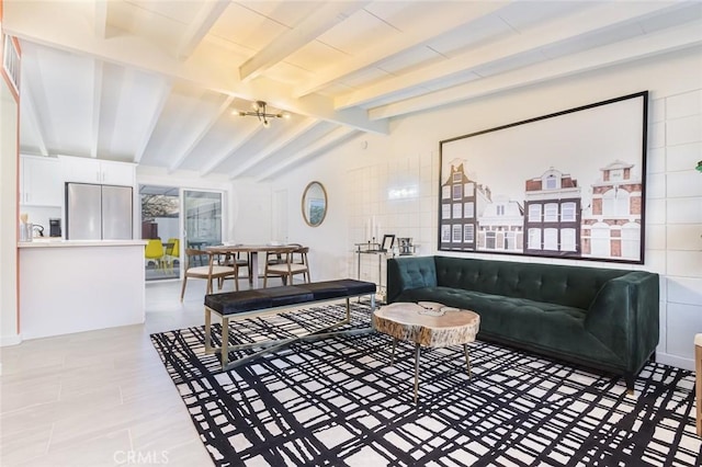 22470 Fawnridge Dr, Palm Springs, CA 92262 - living area with lofted ceiling with beams