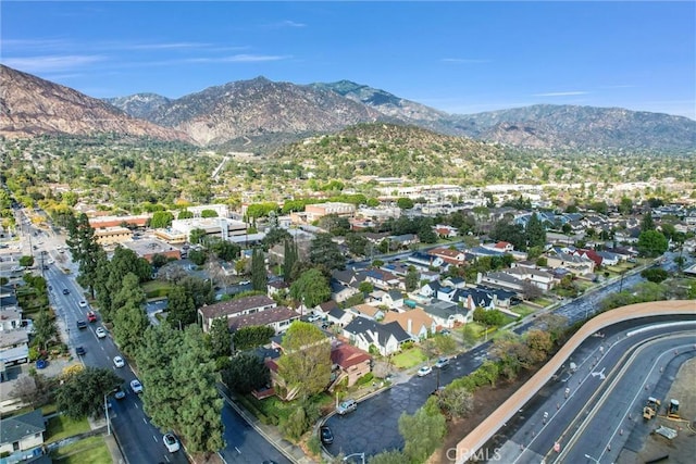 birds eye view of property featuring a residential view and a mountain view