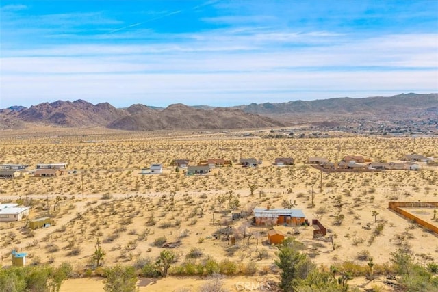 property view of mountains featuring a rural view and view of desert