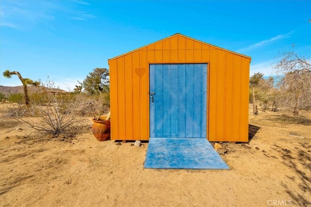 view of shed