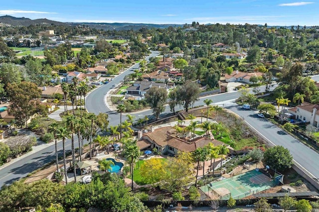 aerial view with a residential view