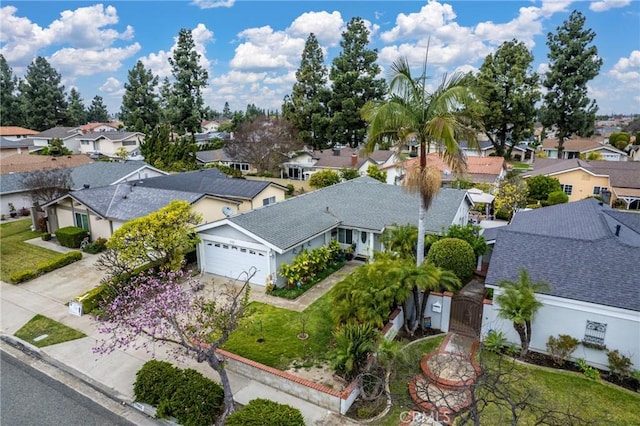 aerial view with a residential view