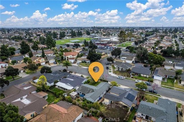 drone / aerial view with a residential view