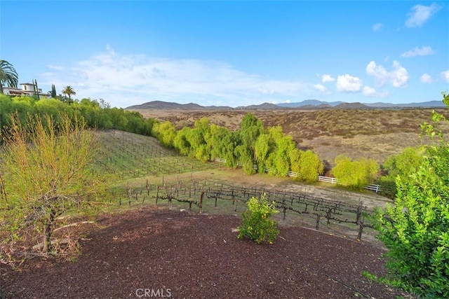 mountain view with a rural view