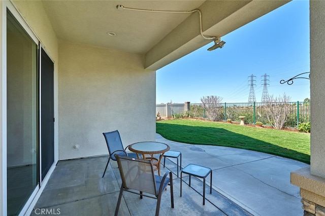 view of patio featuring a fenced backyard