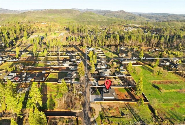 aerial view with a mountain view