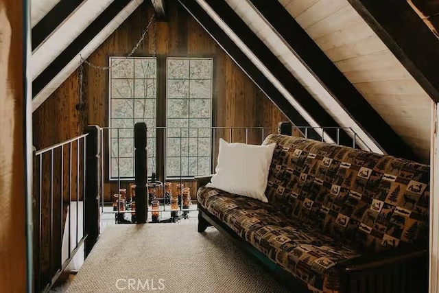 view of unfinished attic