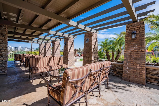 view of patio with a pergola