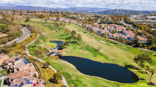 106 Via Sabinas, San Clemente, CA 92673 - aerial overview of property's location with nearby suburban area, a water and mountain view, and a golf club