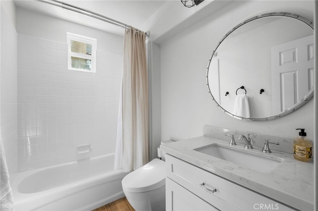 106 Via Sabinas, San Clemente, CA 92673 - bathroom with toilet, vanity, wood finished floors, and shower / bath combo