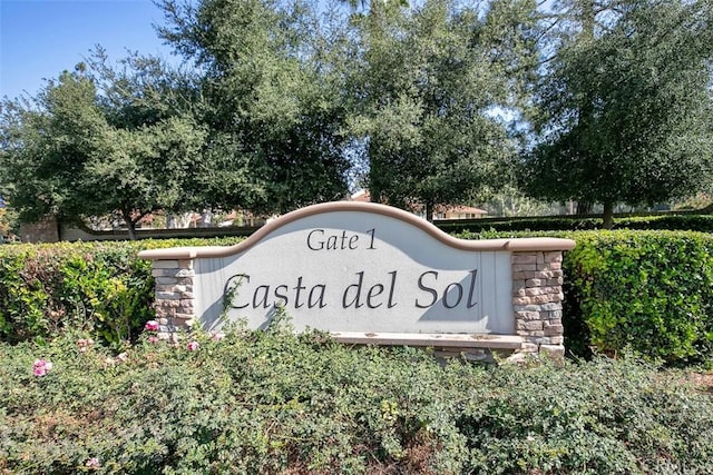 view of community sign