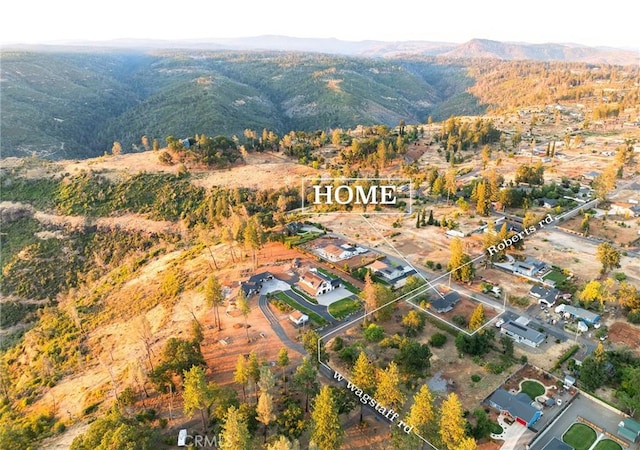 bird's eye view featuring a mountain view