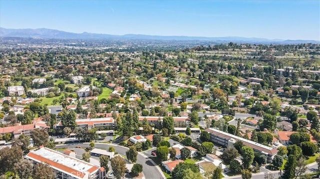 drone / aerial view with a mountain view