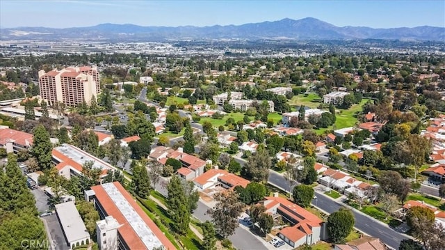 drone / aerial view with a mountain view