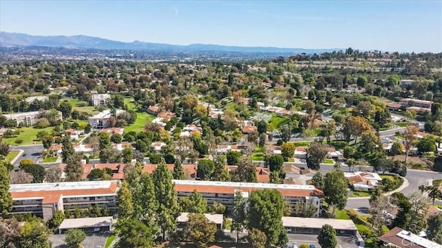 bird's eye view with a mountain view